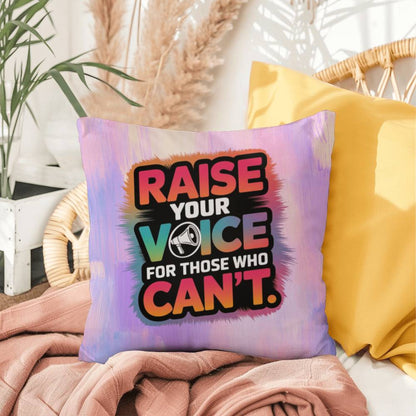 Raise Your Voice for Those Who Can’t personalized indoor/outdoor pillow for advocacy and survivor support gift