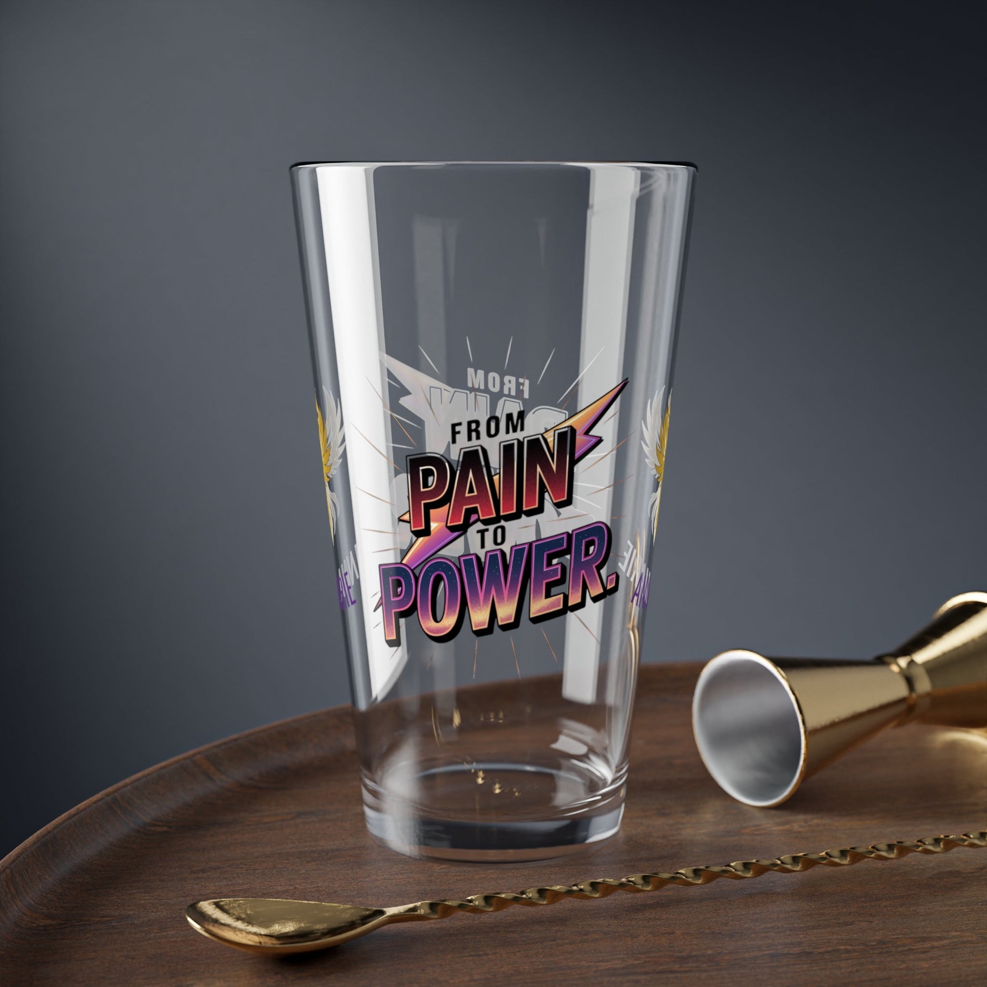 Rise & Reclaim Pint Glass – From Pain to Power | Empowerment Drinkware for Survivors