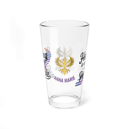 Rise & Reclaim Pint Glass – Healing Is Not Linear – But It Is Possible | PTSD Awareness Glass