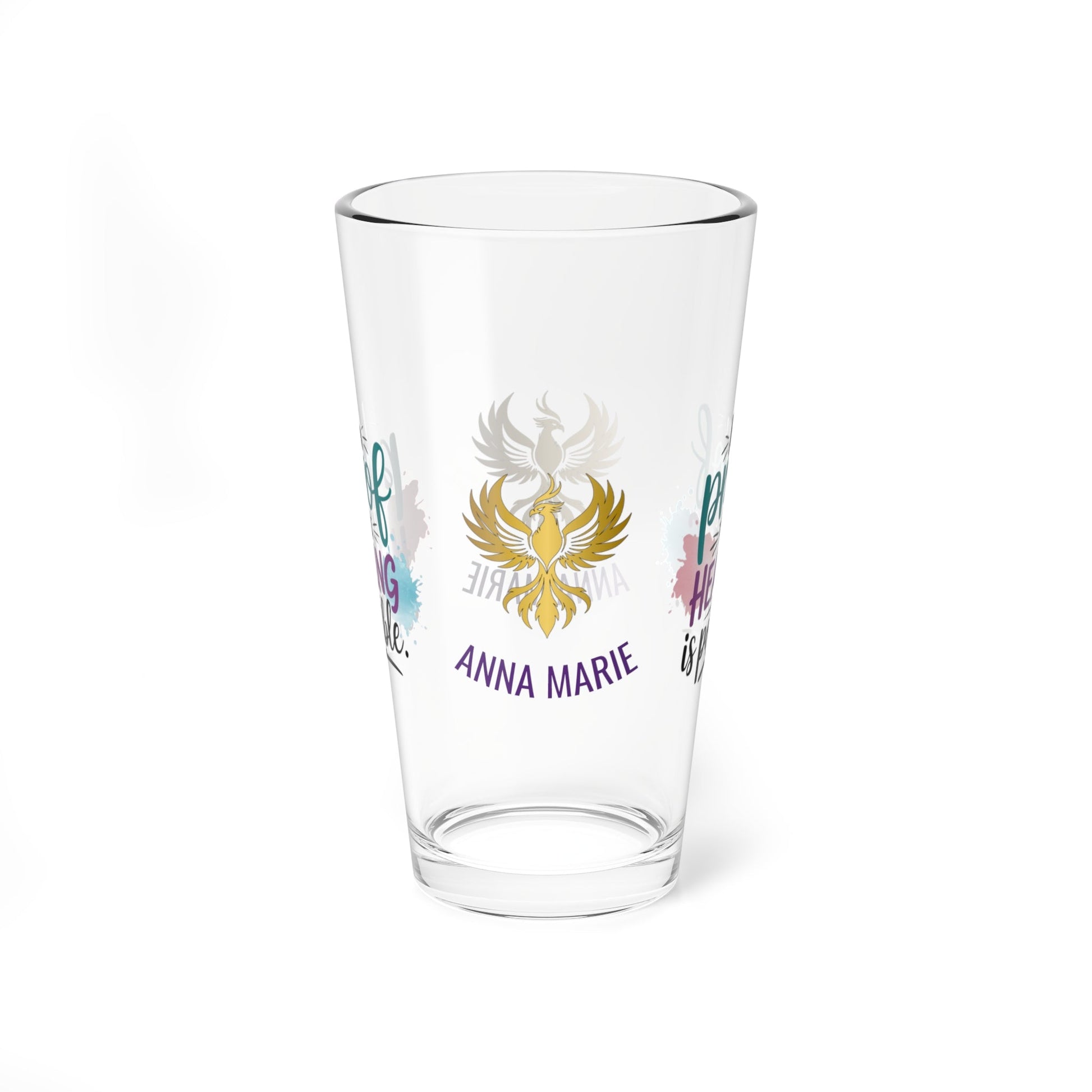Rise & Reclaim Pint Glass – I Am Proof That Healing Is Possible | Trauma Recovery Pint - MySisterIsASurvivor