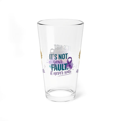Rise & Reclaim Pint Glass – It’s Not Your Fault. It Never Was | Domestic Abuse Recovery Glass - MySisterIsASurvivor