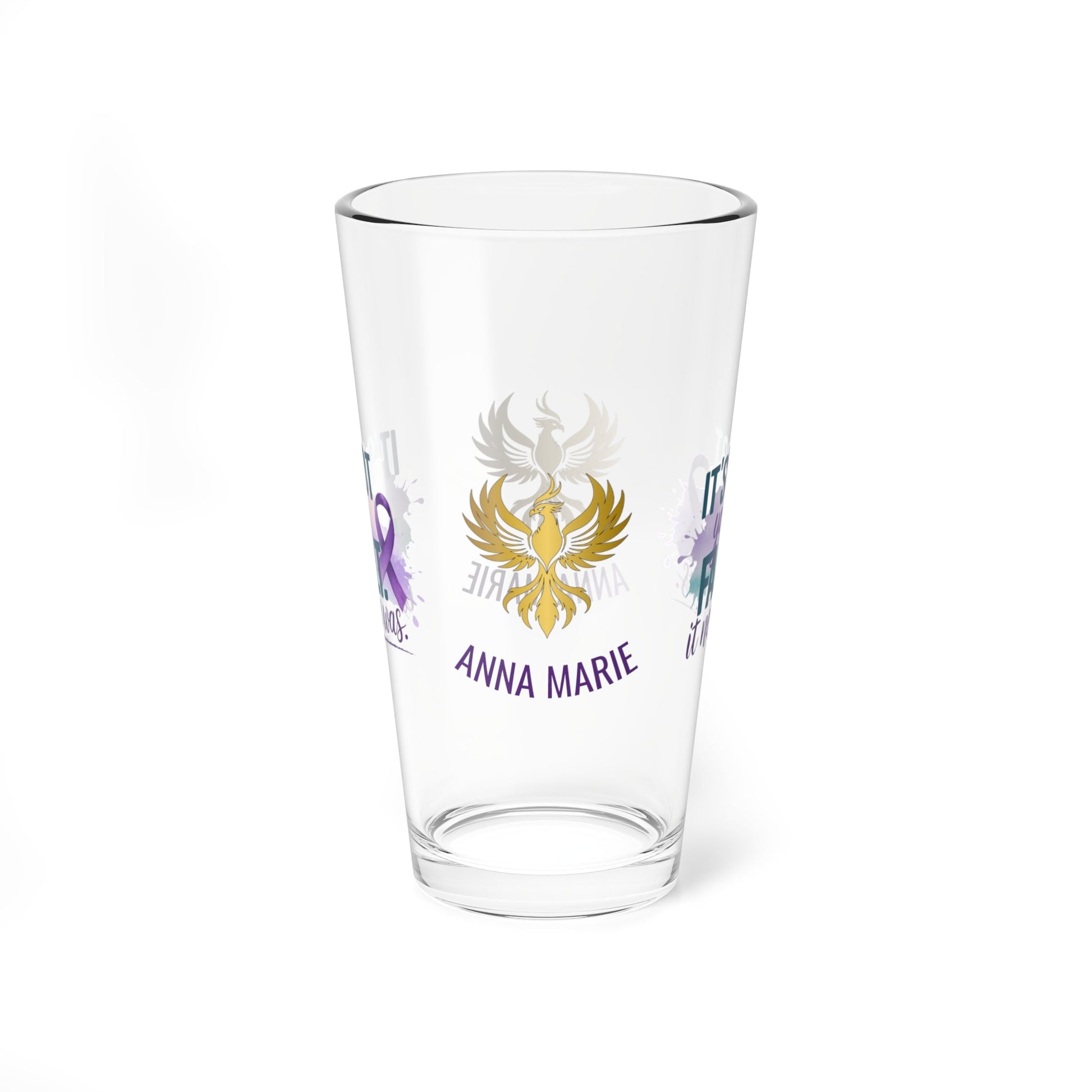Rise & Reclaim Pint Glass – It’s Not Your Fault. It Never Was | Domestic Abuse Recovery Glass - MySisterIsASurvivor