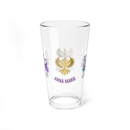 Rise & Reclaim Pint Glass – It’s Not Your Fault. It Never Was | Domestic Abuse Recovery Glass - MySisterIsASurvivor