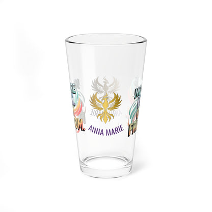 Rise & Reclaim Pint Glass – No More Fear. Only Freedom | Abuse Recovery Drinkware - MySisterIsASurvivor