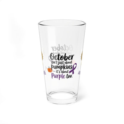 Rise & Reclaim Pint Glass – October Isn’t Just About Pumpkins – It’s About Purple | DV Awareness Month Glass - MySisterIsASurvivor
