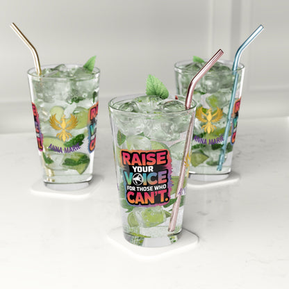 Rise & Reclaim Pint Glass – Raise Your Voice for Those Who Can't | Survivor Support Glass - MySisterIsASurvivor
