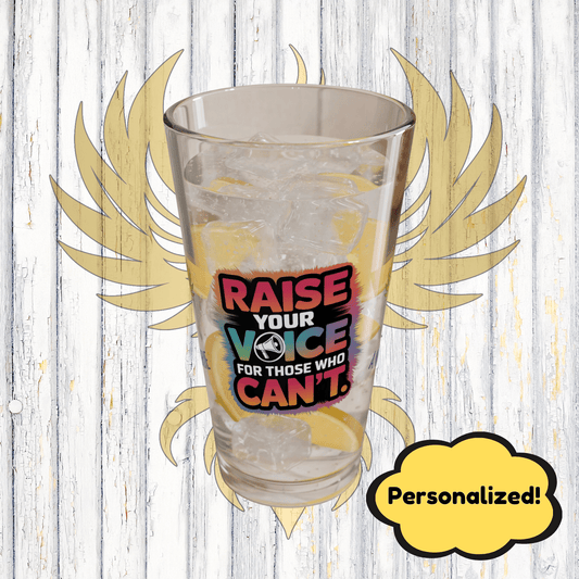Rise & Reclaim Pint Glass – Raise Your Voice for Those Who Can't | Survivor Support Glass - MySisterIsASurvivor