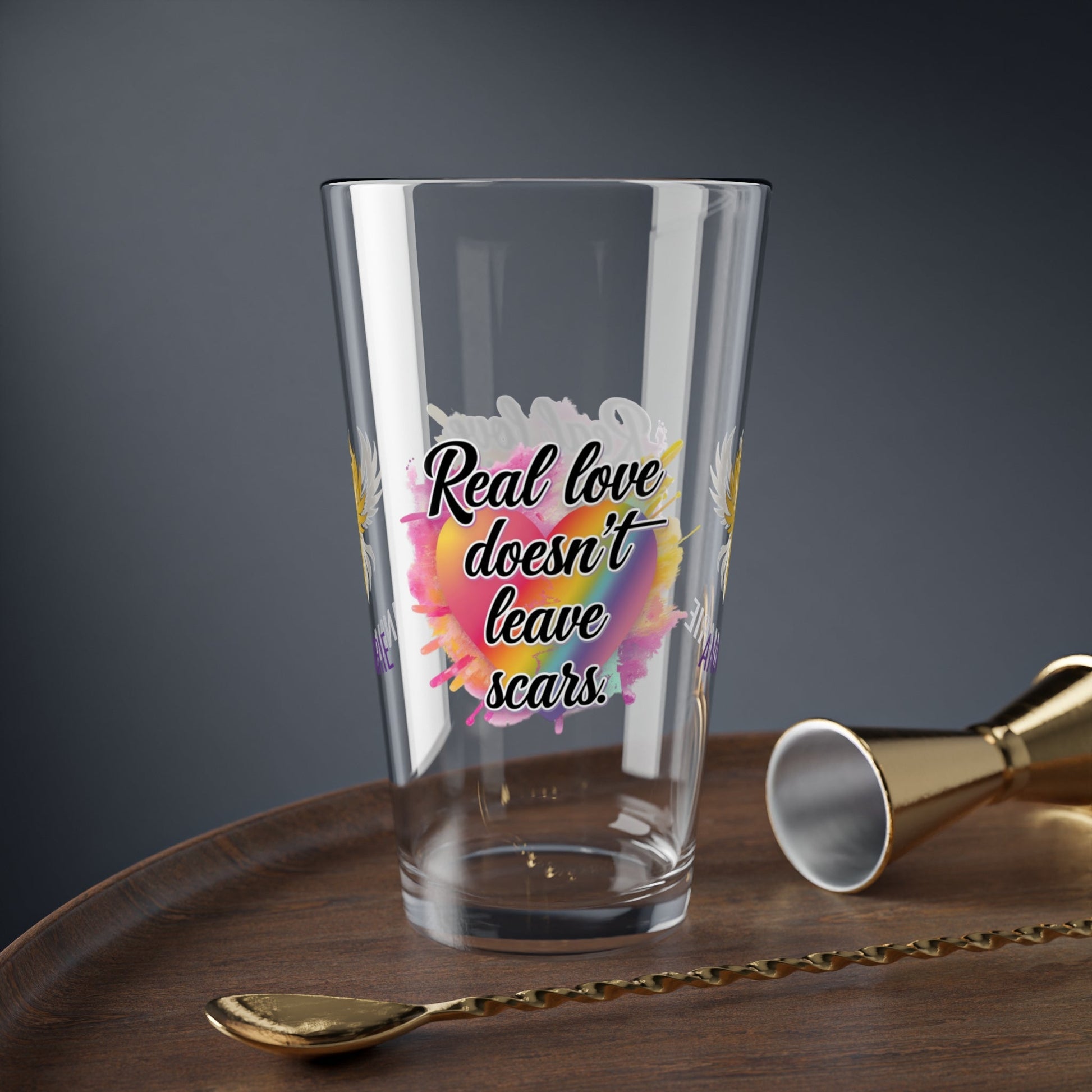 Rise & Reclaim Pint Glass – Real Love Doesn’t Leave Scars | DV Advocacy Pint Glass - MySisterIsASurvivor
