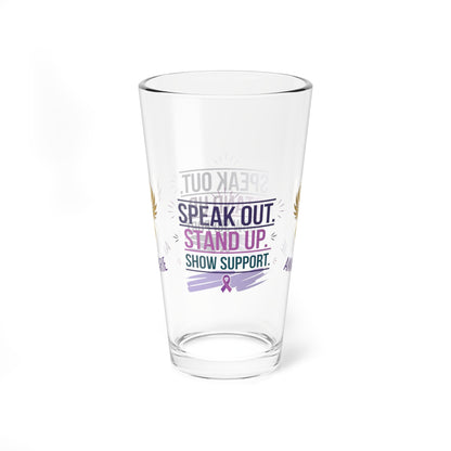 Rise & Reclaim Pint Glass – Speak Out. Stand Up. Show Support | Domestic Violence Advocacy - MySisterIsASurvivor