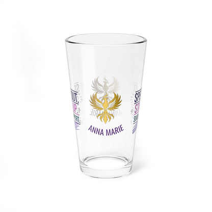 Rise & Reclaim Pint Glass – Speak Out. Stand Up. Show Support | Domestic Violence Advocacy - MySisterIsASurvivor