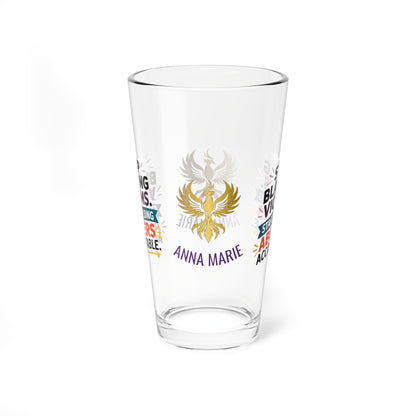 Rise & Reclaim Pint Glass – Stop Blaming Victims. Start Holding Abusers Accountable | DV Awareness - MySisterIsASurvivor