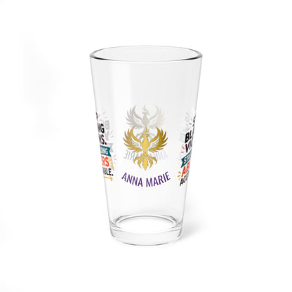 Rise & Reclaim Pint Glass – Stop Blaming Victims. Start Holding Abusers Accountable | DV Awareness - MySisterIsASurvivor