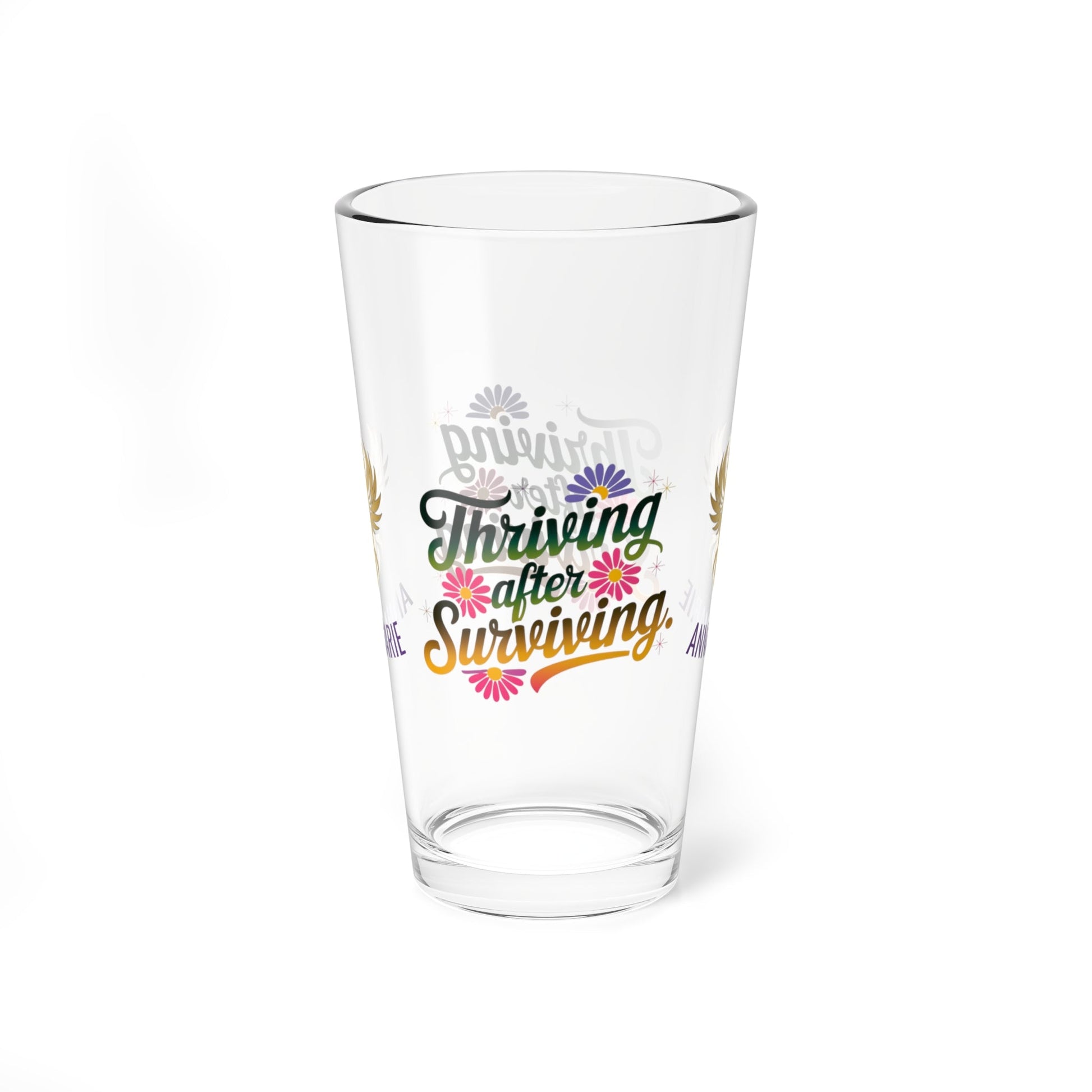 Rise & Reclaim Pint Glass – Thriving After Surviving | PTSD Recovery and Empowerment Gift - MySisterIsASurvivor