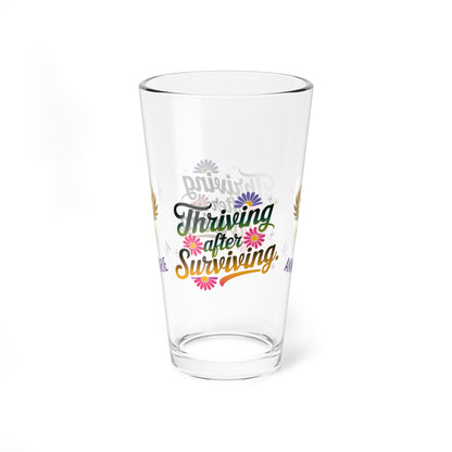 Rise & Reclaim Pint Glass – Thriving After Surviving | PTSD Recovery and Empowerment Gift - MySisterIsASurvivor