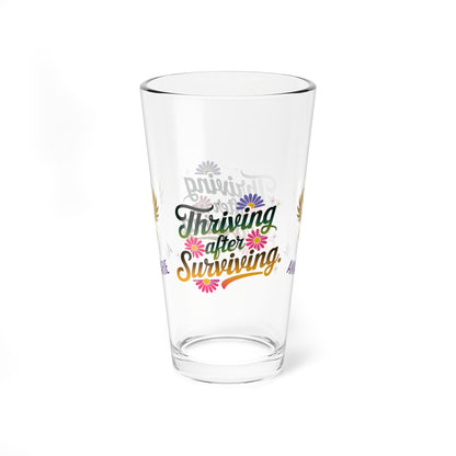 Rise & Reclaim Pint Glass – Thriving After Surviving | PTSD Recovery and Empowerment Gift - MySisterIsASurvivor