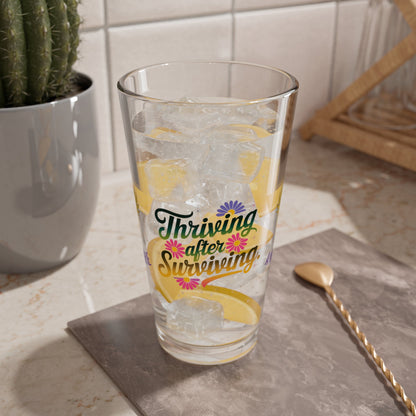 Rise & Reclaim Pint Glass – Thriving After Surviving | PTSD Recovery and Empowerment Gift - MySisterIsASurvivor