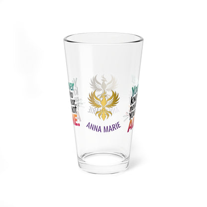 Rise & Reclaim Pint Glass – You Never Know Who Needs to Hear: You Are Not Alone | Survivor Encouragement - MySisterIsASurvivor