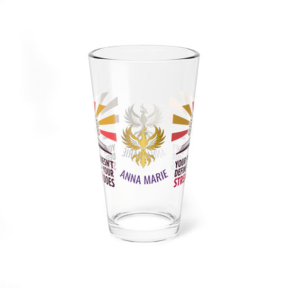 Rise & Reclaim Pint Glass – Your Past Doesn’t Define You – Your Strength Does | Trauma Recovery