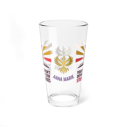 Rise & Reclaim Pint Glass – Your Past Doesn’t Define You – Your Strength Does | Trauma Recovery