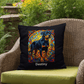 Black & Rust Rottweiler Pillow, custom name stained glass art for dog lovers