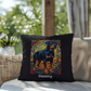 Black & Rust Rottweiler Pillow, custom name stained glass art for dog lovers
