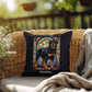 Black & Tan Rottweiler Pillow, personalized stained glass art for dog décor and pet lovers