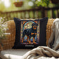 Black & Tan Rottweiler Pillow, personalized stained glass art for dog décor and pet lovers