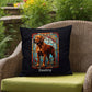 Red Rottweiler Pillow, personalized stained glass art, perfect gift for dog parents