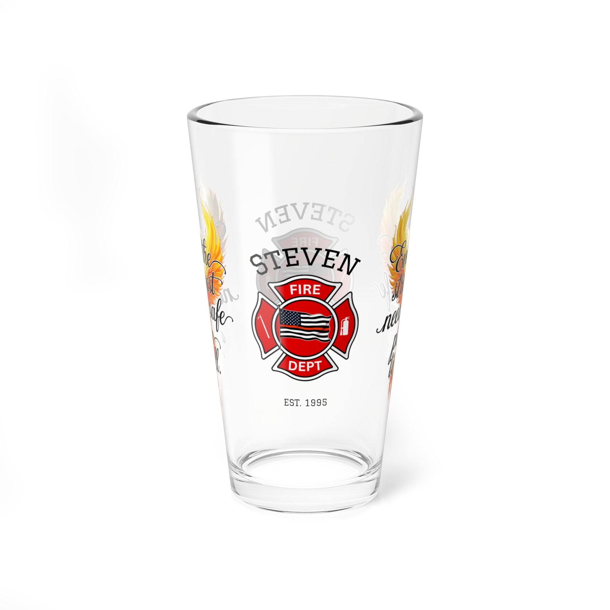 Safe place to fall – firefighter support pint glass for vulnerable moments and wellness. - MySisterIsASurvivor