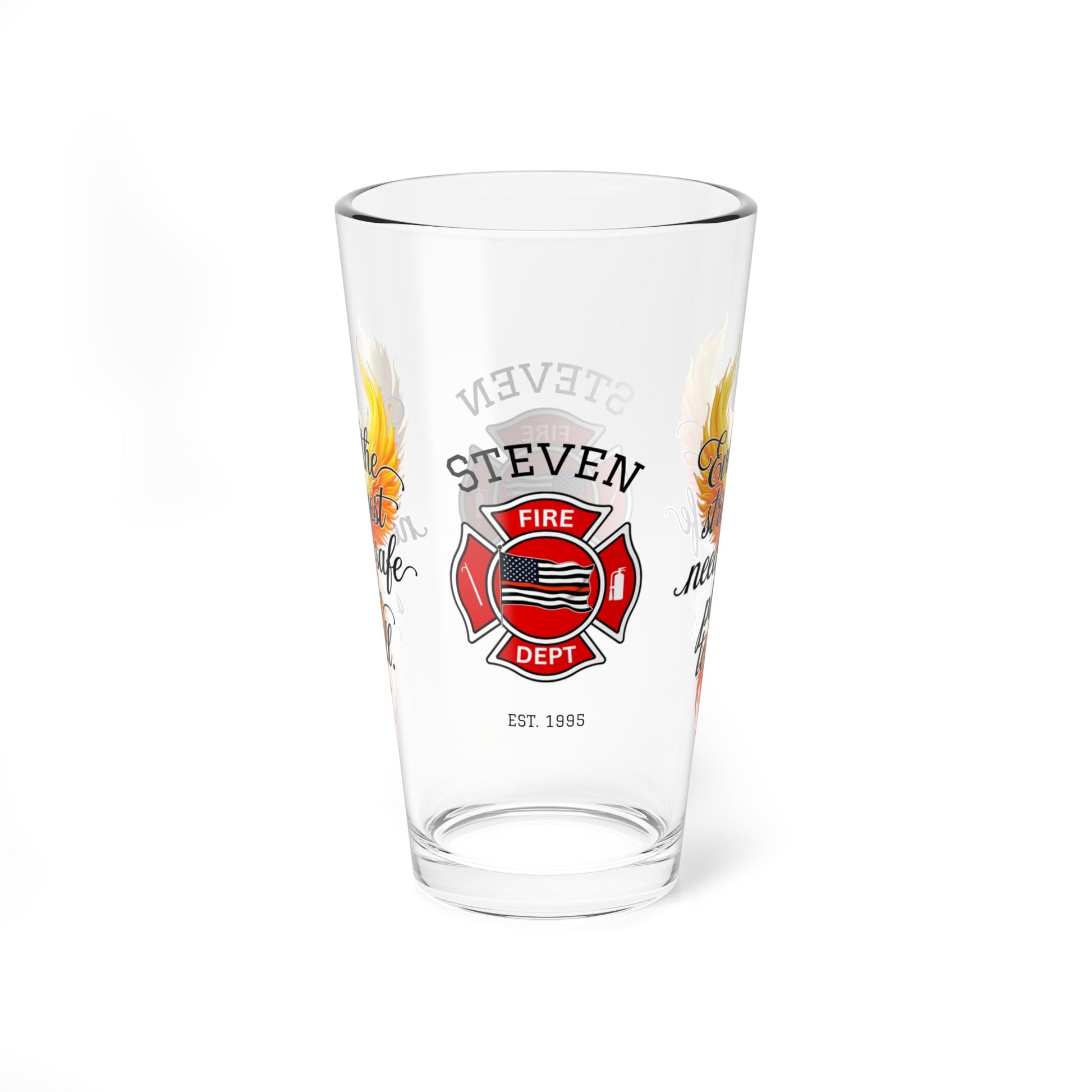 Safe place to fall – firefighter support pint glass for vulnerable moments and wellness. - MySisterIsASurvivor