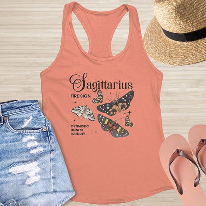 Sagittarius Butterfly Racerback Tank - Free - Spirited Healing Tank for Astrology Lovers - MySisterIsASurvivor