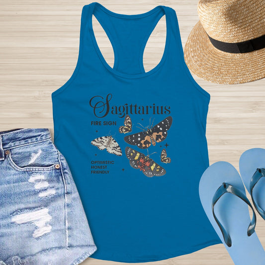 Sagittarius Butterfly Racerback Tank - Free - Spirited Healing Tank for Astrology Lovers - MySisterIsASurvivor