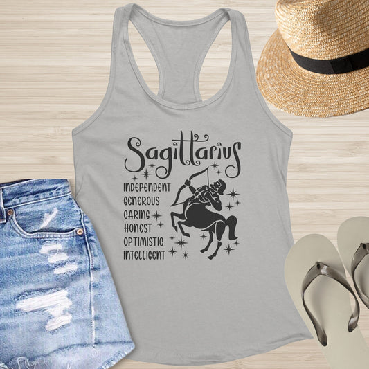Sagittarius Racerback Tank - Free - Spirited Healing Shirt for Mental Health Support - MySisterIsASurvivor