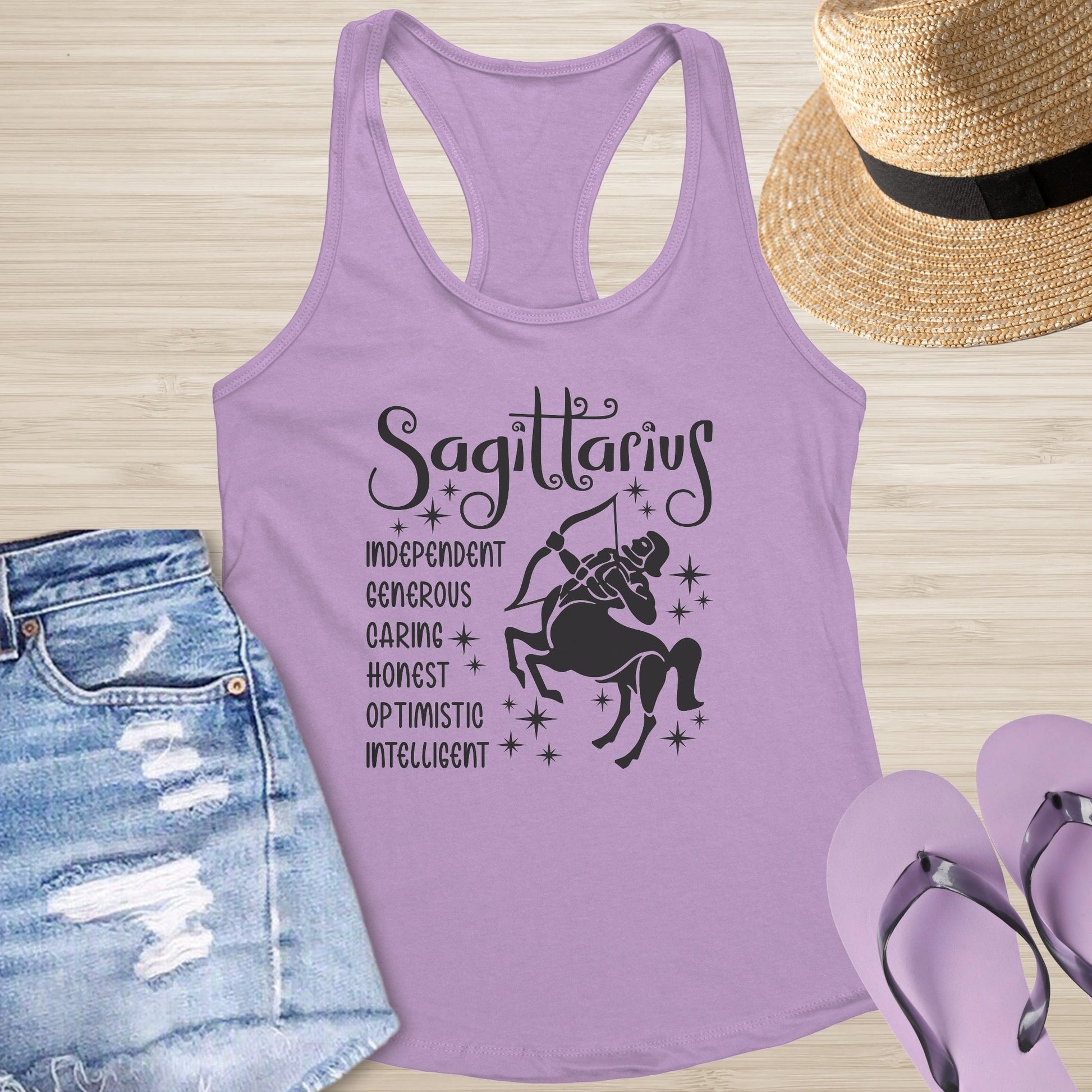 Sagittarius Racerback Tank - Free - Spirited Healing Shirt for Mental Health Support - MySisterIsASurvivor