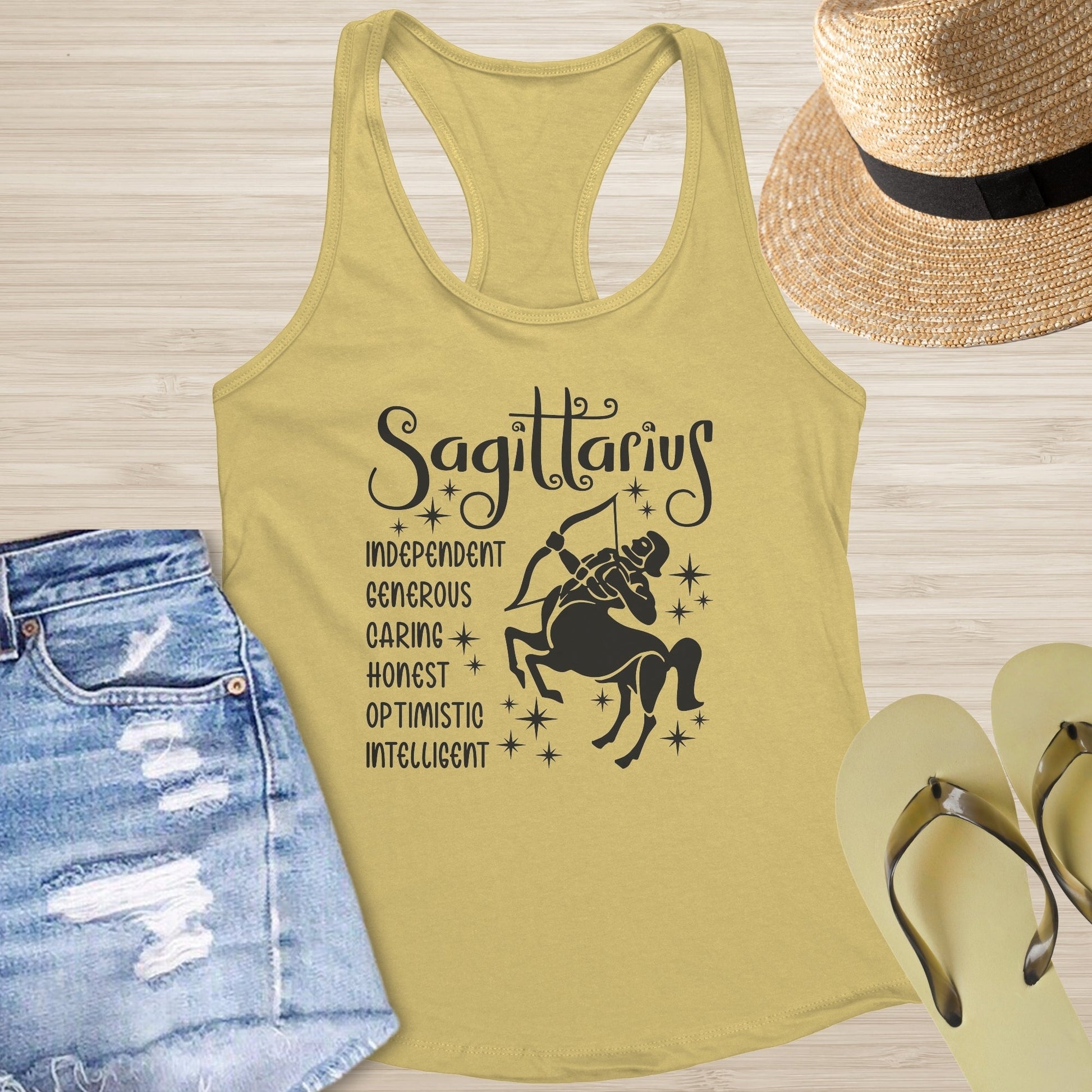 Sagittarius Racerback Tank - Free - Spirited Healing Shirt for Mental Health Support - MySisterIsASurvivor