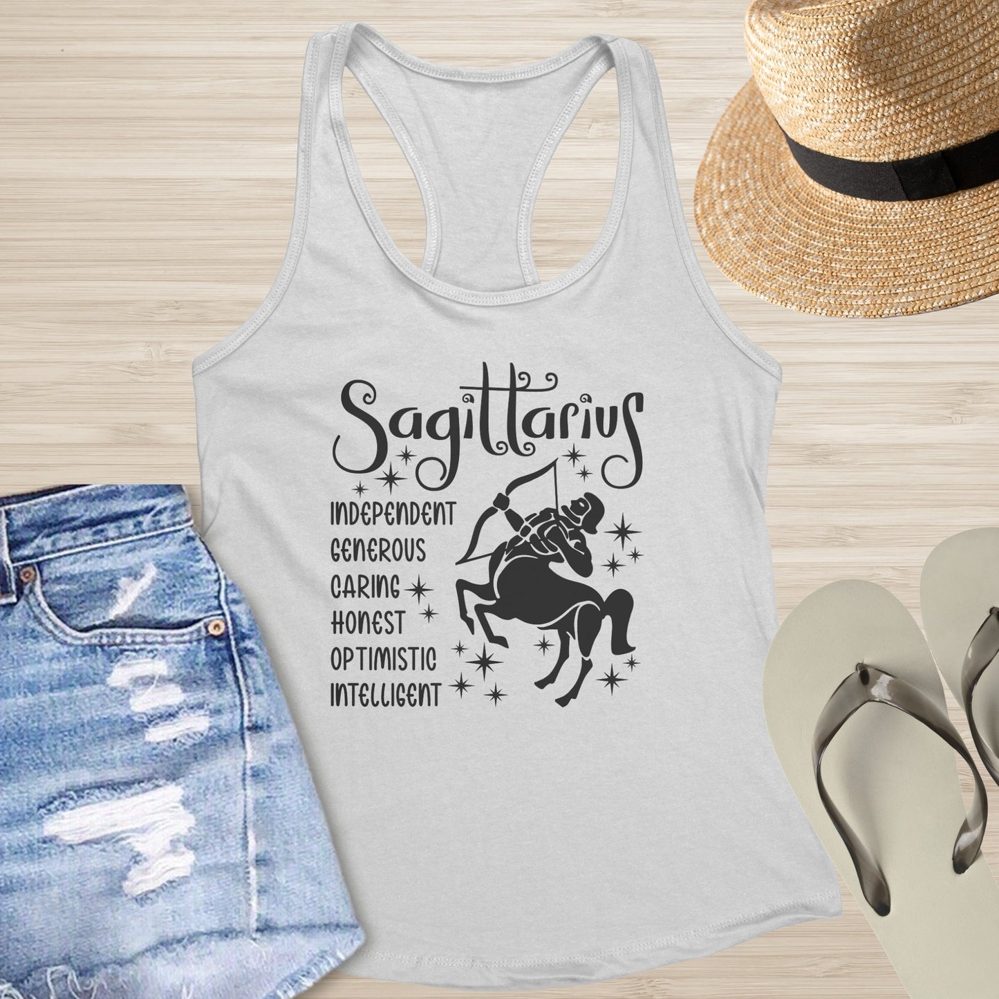 Sagittarius Racerback Tank - Free - Spirited Healing Shirt for Mental Health Support - MySisterIsASurvivor