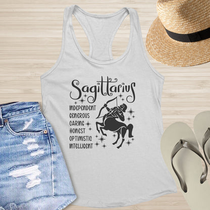 Sagittarius Racerback Tank - Free - Spirited Healing Shirt for Mental Health Support - MySisterIsASurvivor
