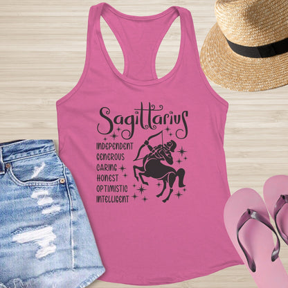 Sagittarius Racerback Tank - Free - Spirited Healing Shirt for Mental Health Support - MySisterIsASurvivor