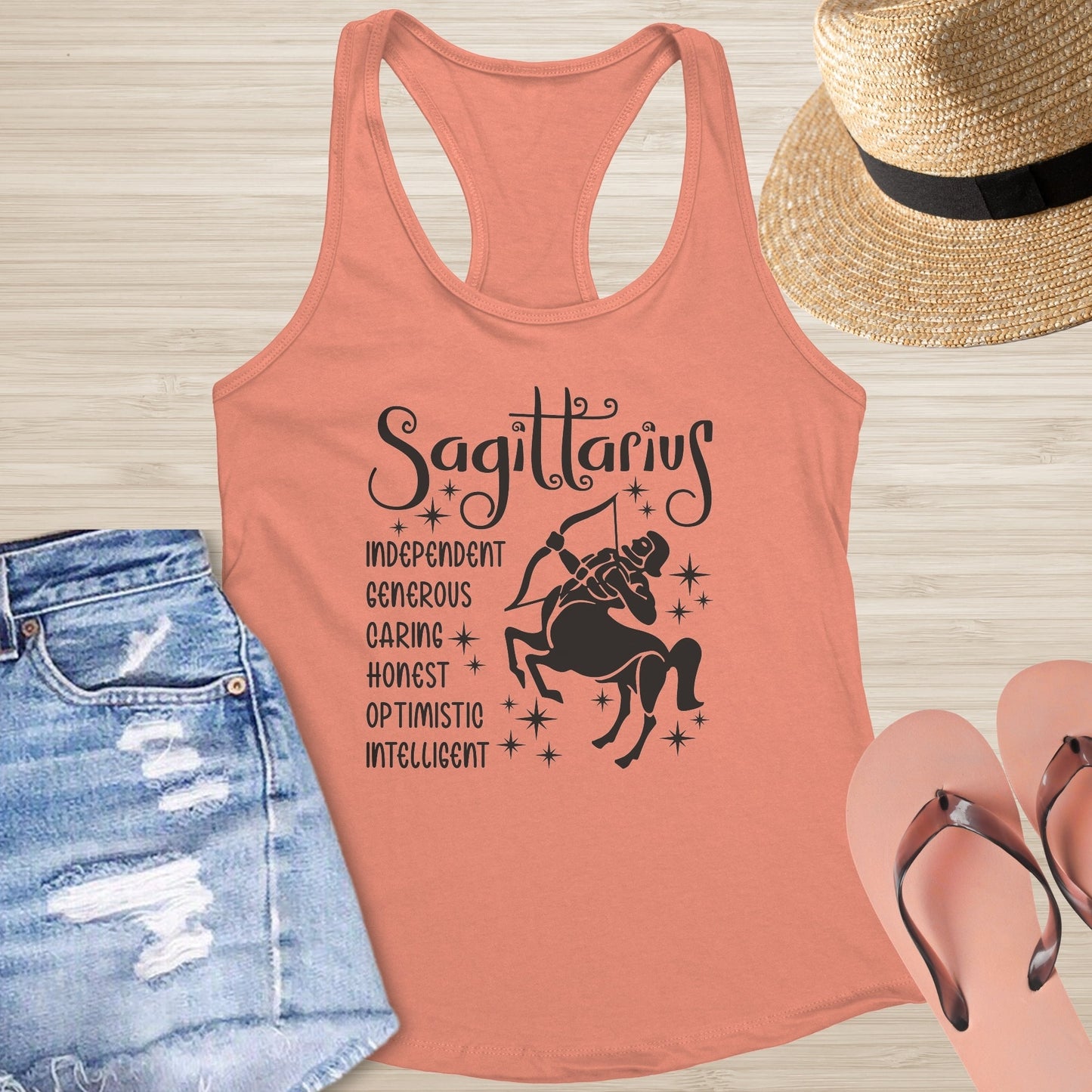 Sagittarius Racerback Tank - Free - Spirited Healing Shirt for Mental Health Support - MySisterIsASurvivor