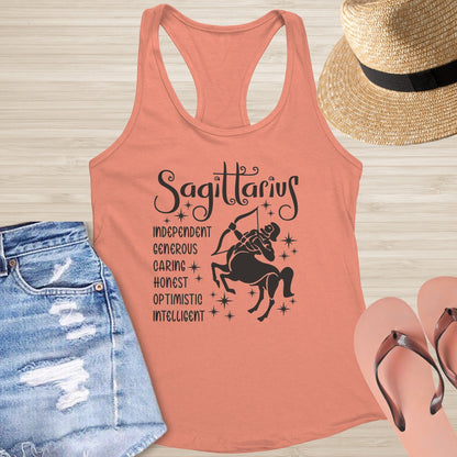 Sagittarius Racerback Tank - Free - Spirited Healing Shirt for Mental Health Support - MySisterIsASurvivor