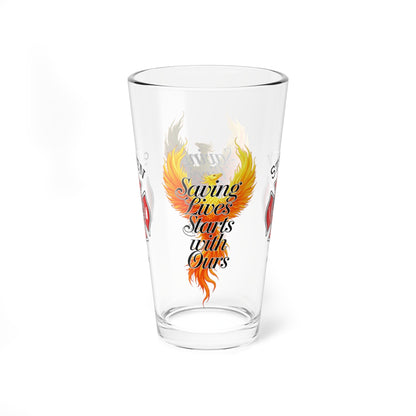 Saving lives starts with ours – firefighter mental health pint glass encouraging self-care and support. - MySisterIsASurvivor