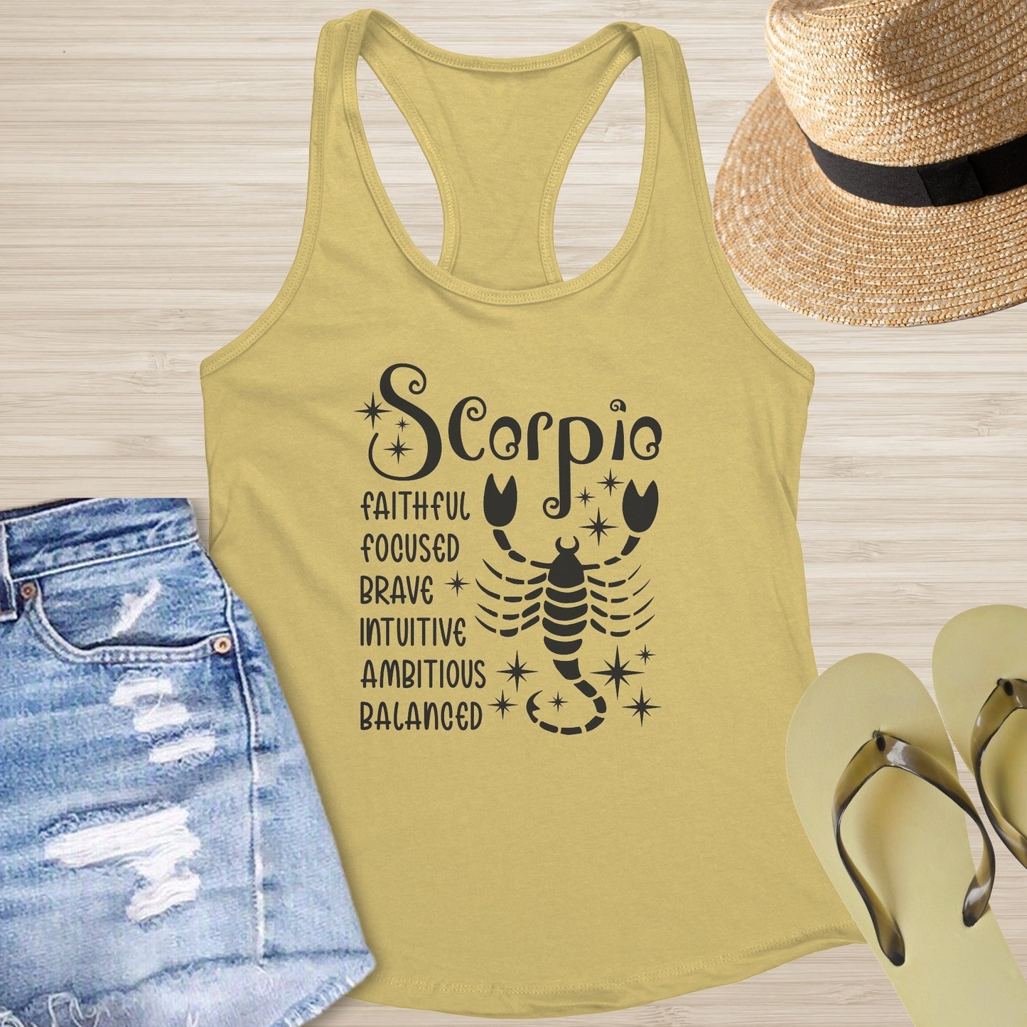 Scorpio Racerback Tank - Deep Emotional Wellness Shirt for Transformation & Focus - MySisterIsASurvivor