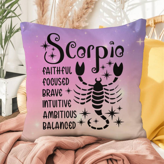 Scorpio zodiac pillow with intense celestial design for bold astrology fans
