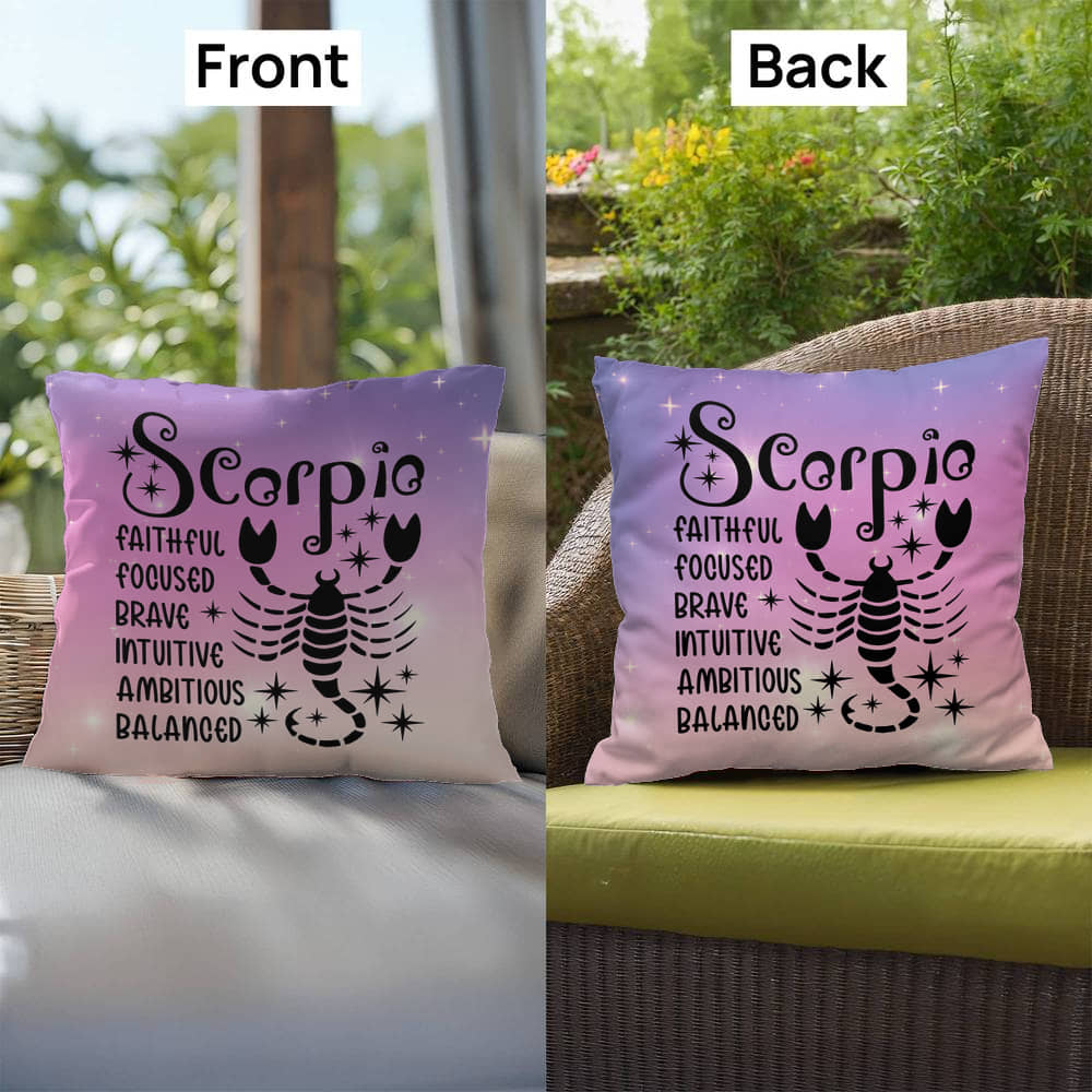 Scorpio zodiac pillow with intense celestial design for bold astrology fans
