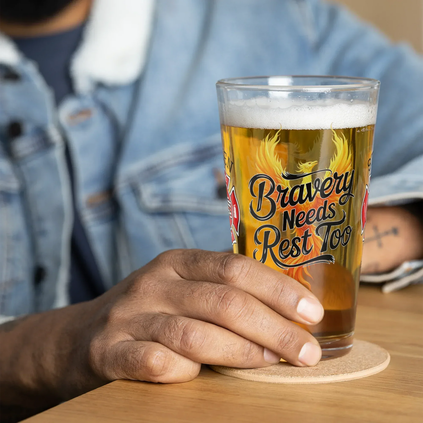 Shop our premium firefighter support pint bravery needs rest from MySisterIsASurvivor.