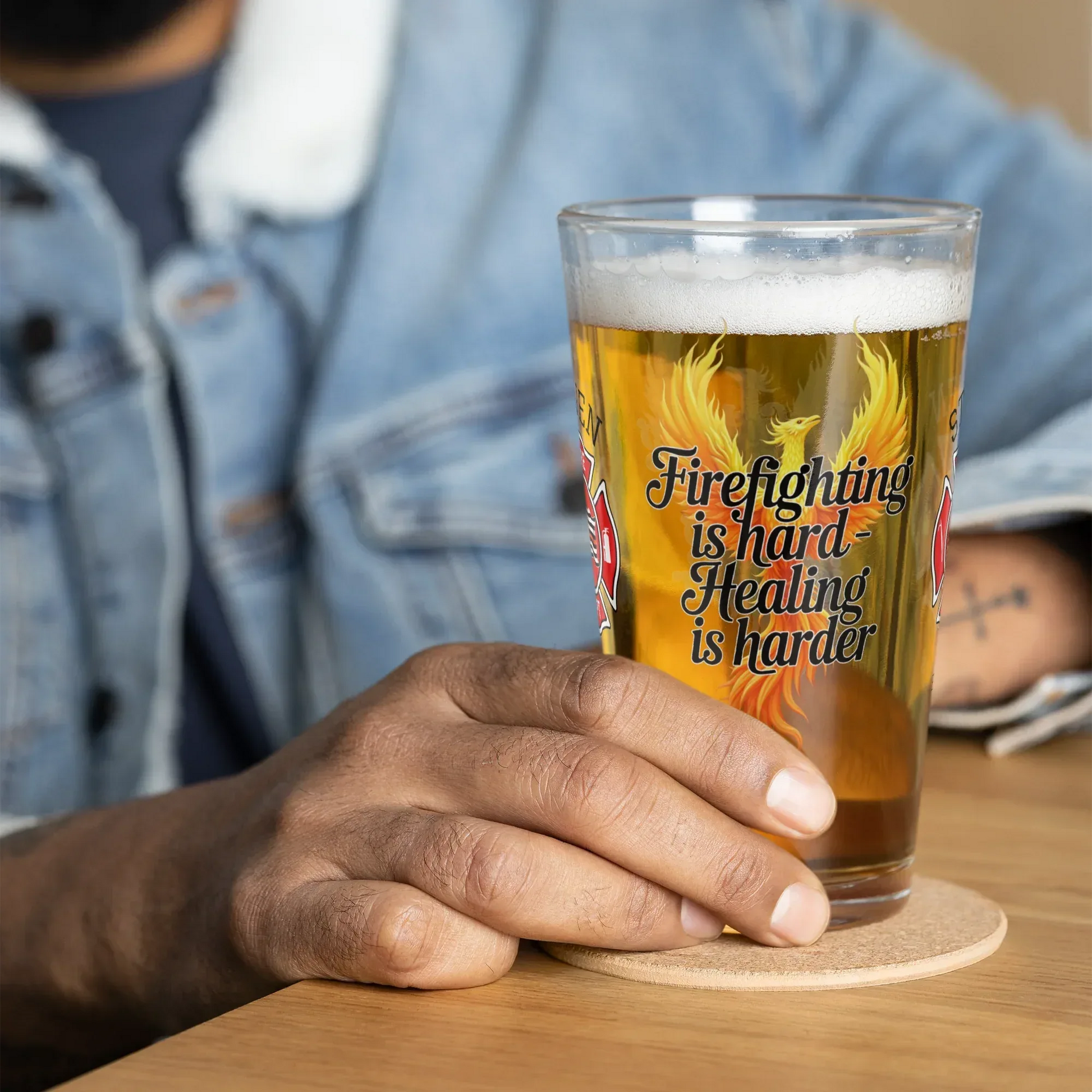 Shop our premium firefighter support pint firefighting is hard from MySisterIsASurvivor.
