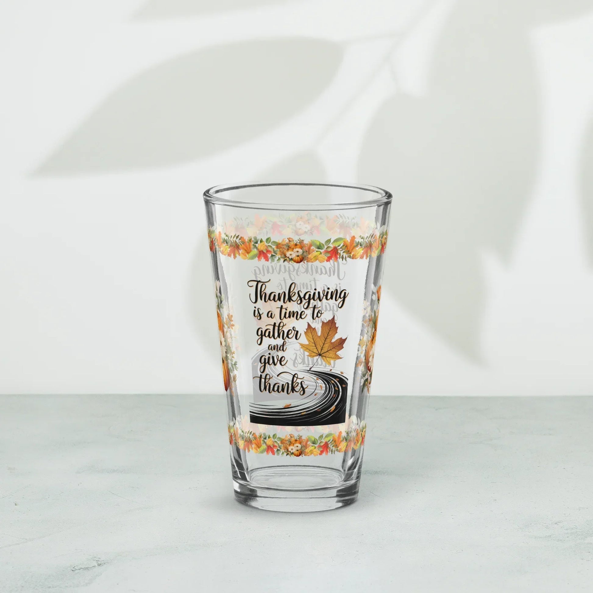 Shop our premium thanksgiving is a time to gather and thanksgiving pint glass 16oz from MySisterIsASurvivor.
