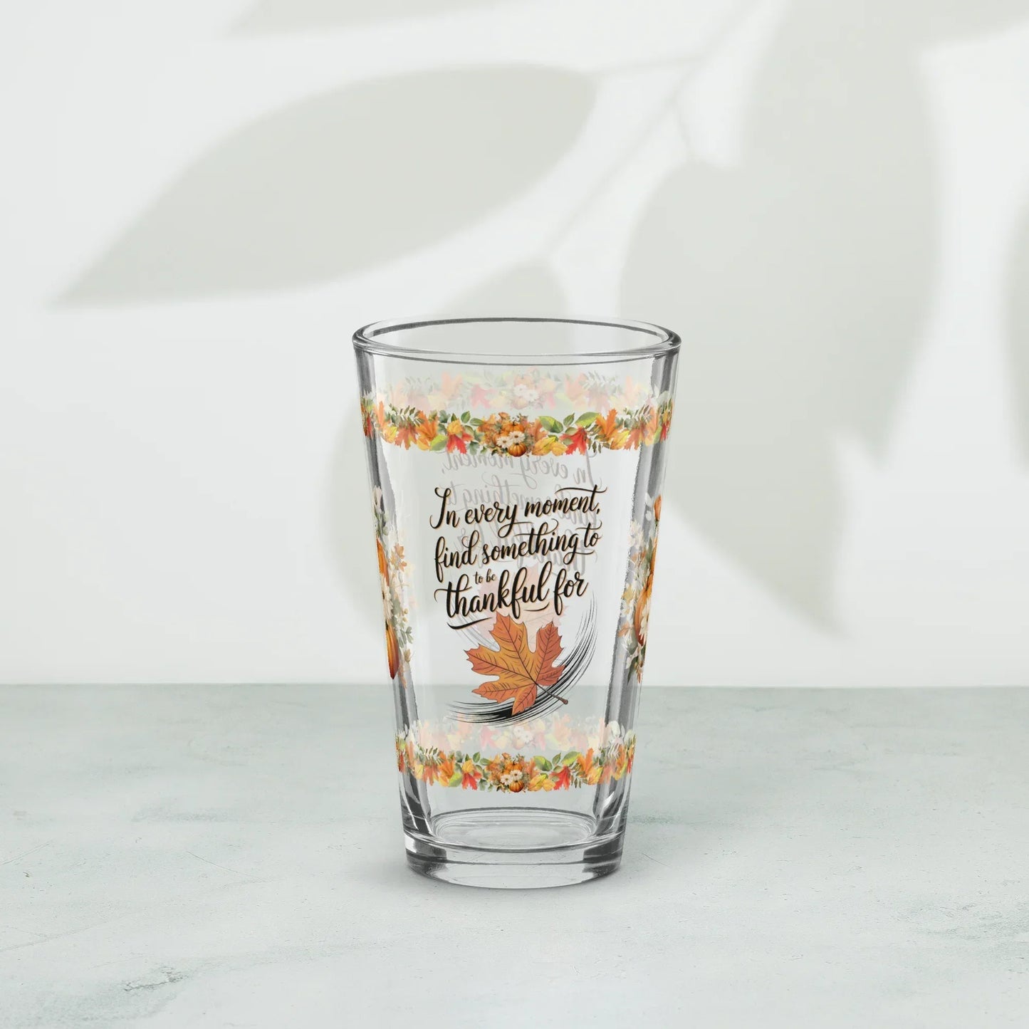 Shop our premium in every moment find something thanksgiving pint glass 16oz from MySisterIsASurvivor.