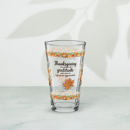 Shop our premium thanksgiving is a season of gratitude thanksgiving pint glass 16oz from MySisterIsASurvivor.