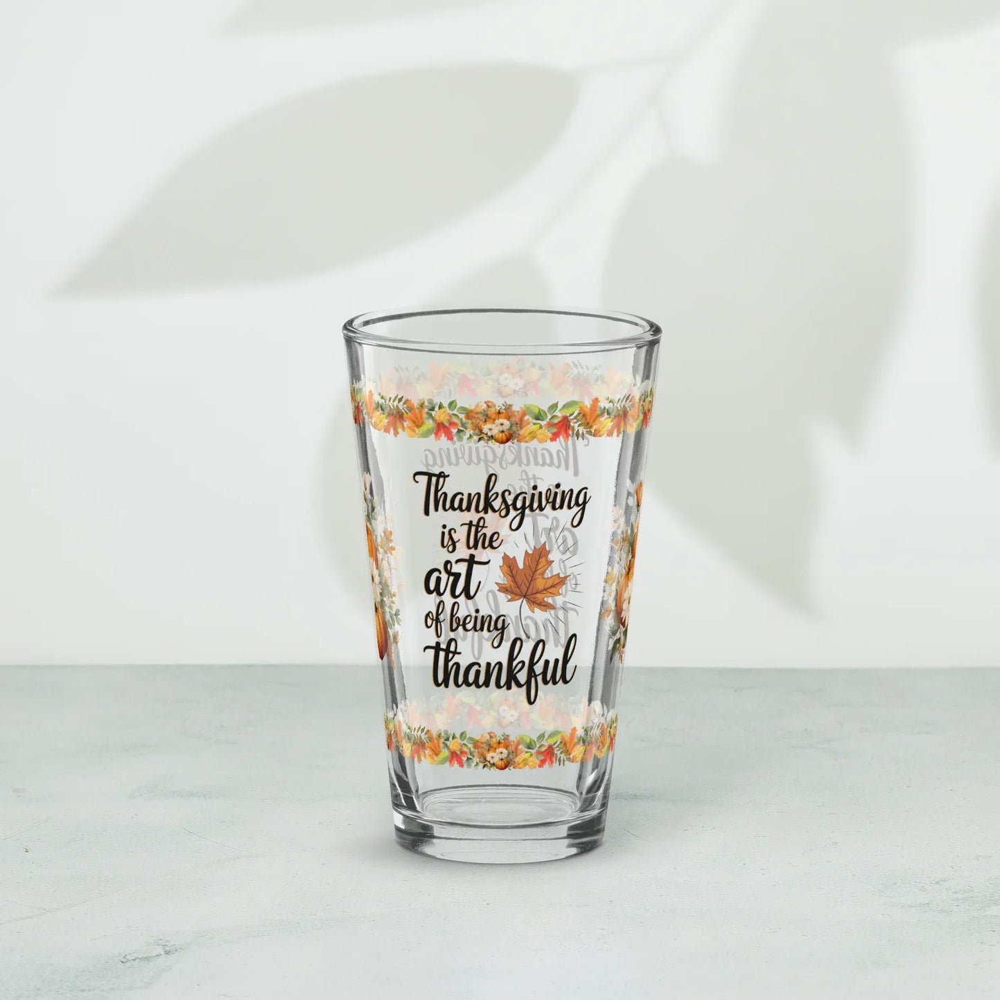 Shop our premium thanksgiving is the art thanksgiving pint glass 16oz from MySisterIsASurvivor.